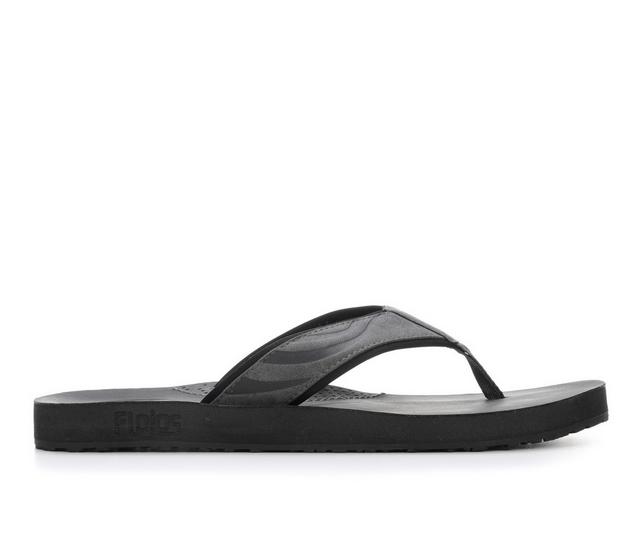 Men's Flojos Cuero Flip-Flops in Charcoal color