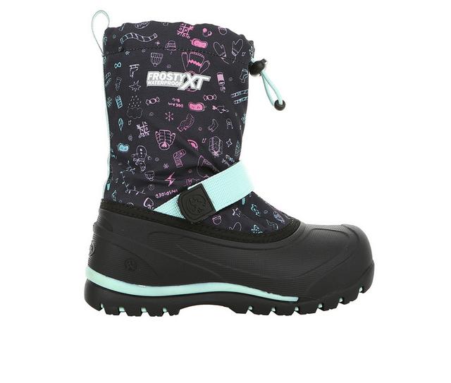 Girls' Northside Toddler & Little Kid Frosty XT Waterproof Winter Boots in Black/Aqua color