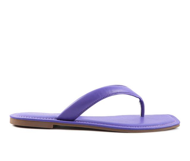 Women's London Rag Tolpo Flip-Flops in Purple color