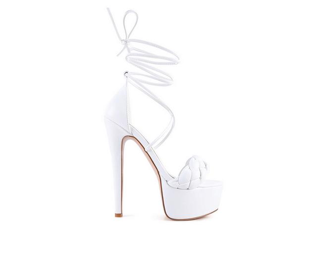 Women's London Rag TW Platform Stiletto Sandals in White color