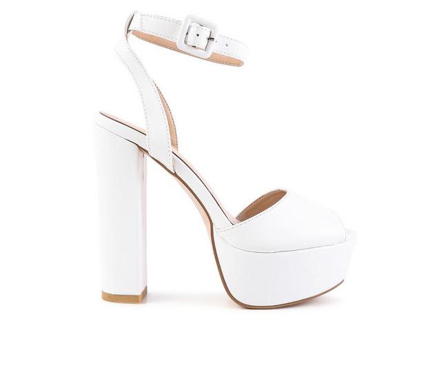 Women's London Rag Roger Platform Dress Sandals in White color