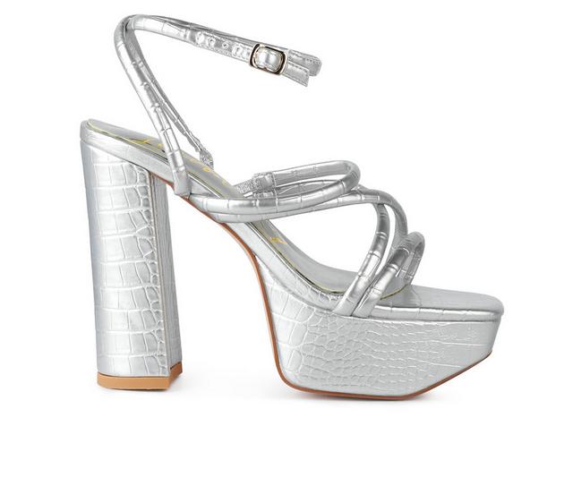 Women's London Rag Beam Platform Dress Sandals in Silver color