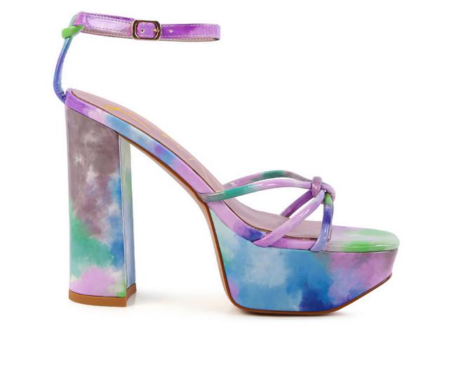 Women's London Rag Prisma Platform Dress Sandals in Purple color