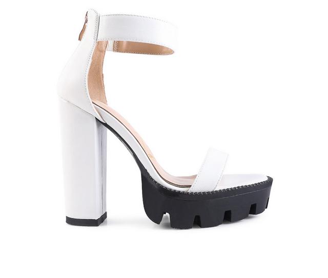 Women's London Rag Rattle Platform Dress Sandals in White color