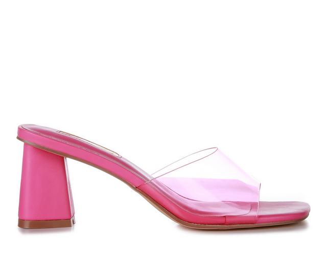 Women's London Rag Clear Flirt Dress Sandals in Fuchsia color