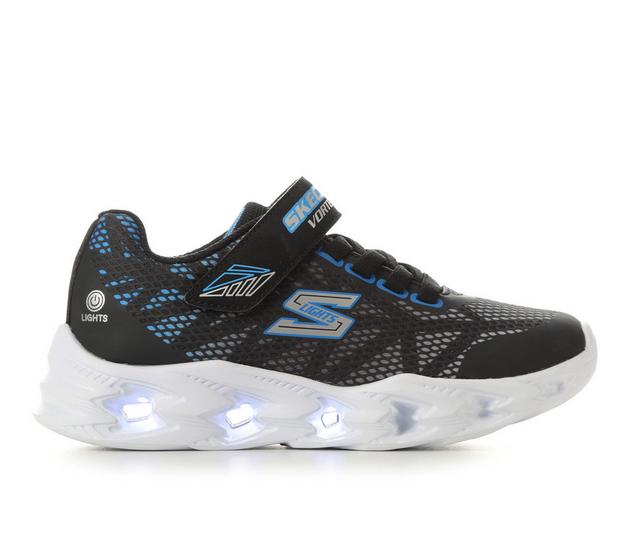 Boys' Skechers Little Kid & Big Kid Vortex 2.0 Wide Light-Up Shoes in Black/Blue/Slvr color