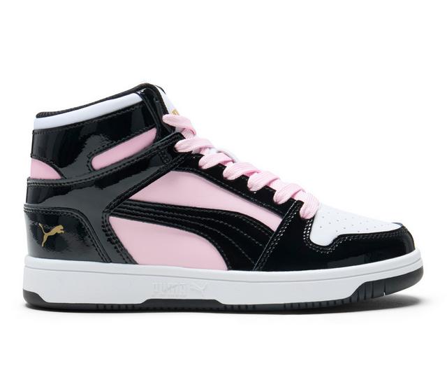 Women's Puma Rebound Sneakers in Wh/Bk/Pk Speck color