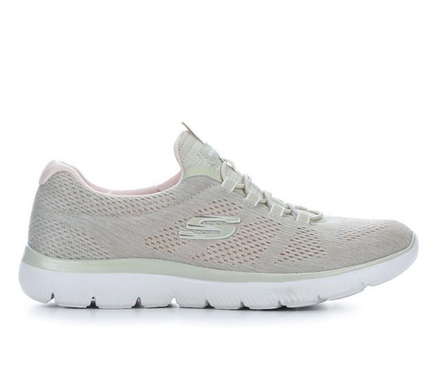 Women's Skechers 150113 Summits Slip-On Walking Shoes in Taupe/White color