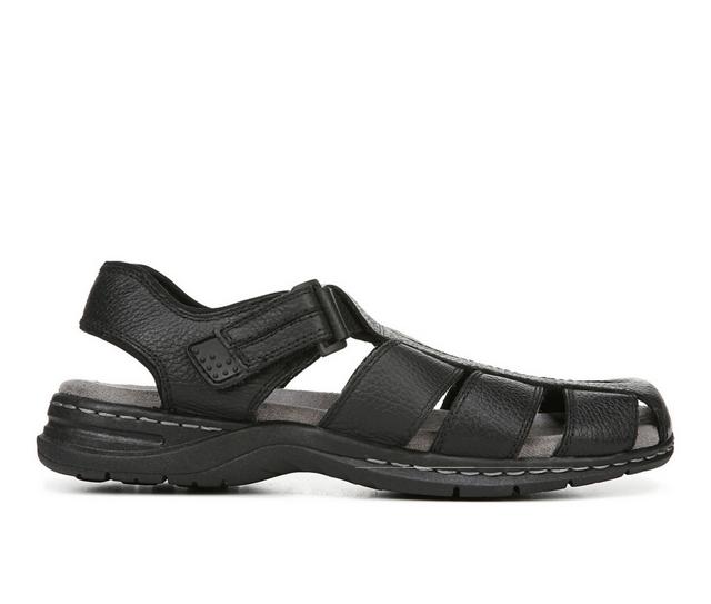 Men's Dr. Scholls Gaston Outdoor Sandals in Black Leather color