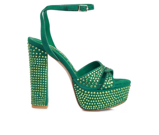 Women's London Rag Bellini Platform Dress Sandals in Green color