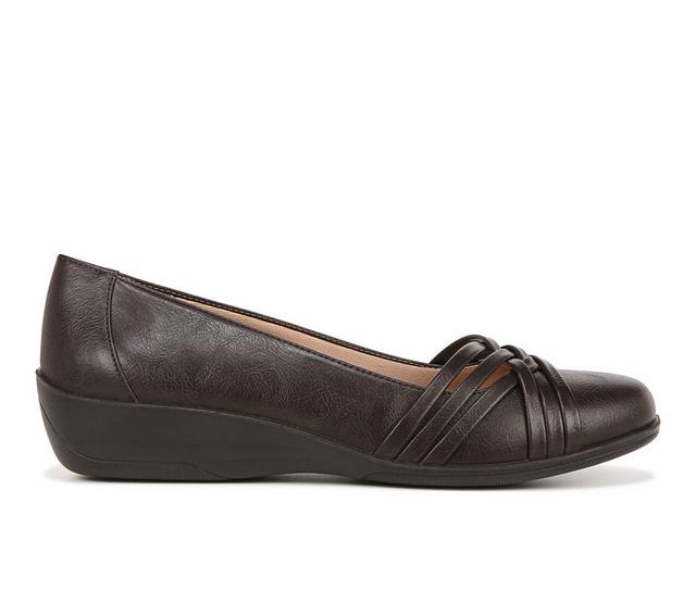 Women's LifeStride Incredible Low Wedge Flats in Brown color