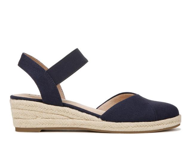 Women's LifeStride Kimmie Espadrille Wedges in Lux Navy color