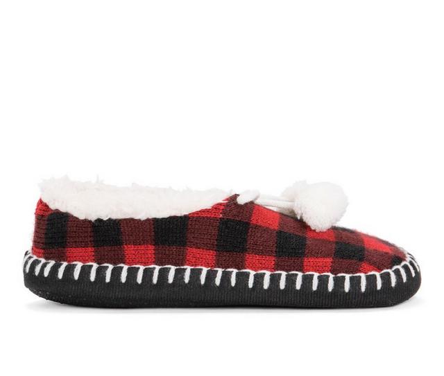 MUK LUKS Women's Ballerina Slippers in Red Black color