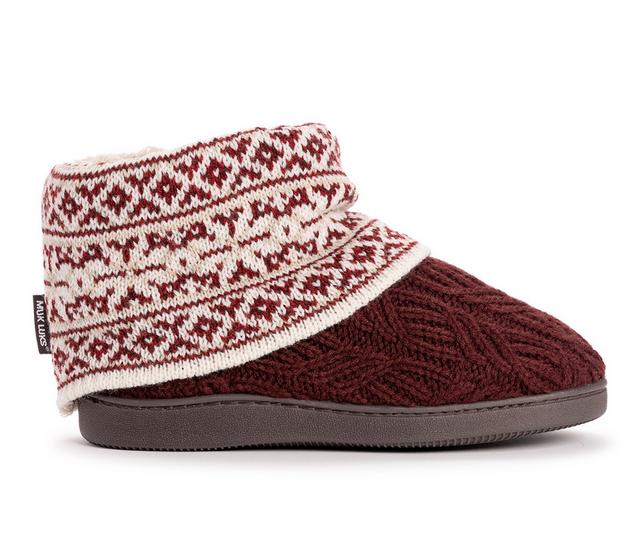 MUK LUKS Women's Rochelle Slippers in Red color