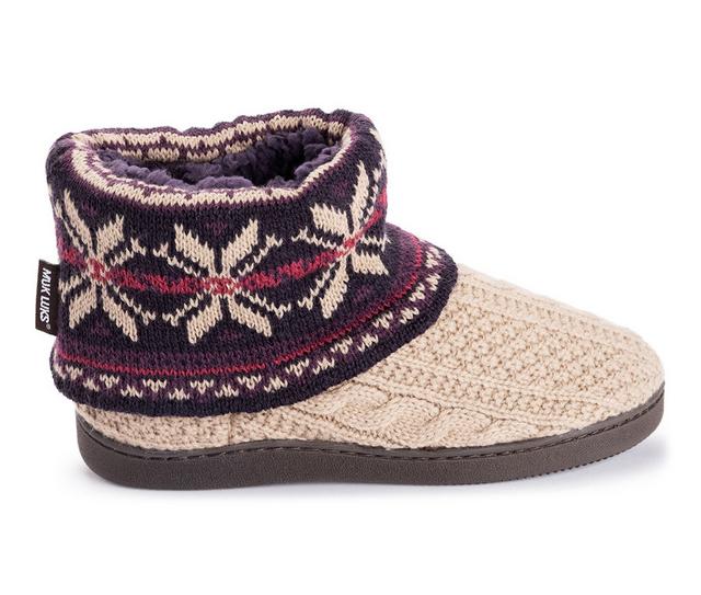 MUK LUKS Women's Rochelle Slippers in Tan Wine color