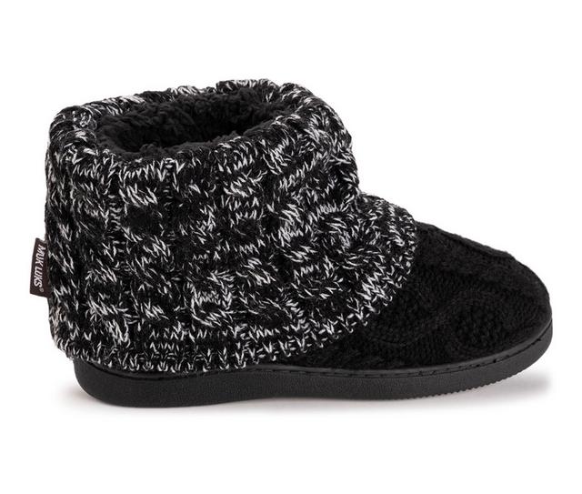 MUK LUKS Women's Rochelle Slippers in Black Grey color