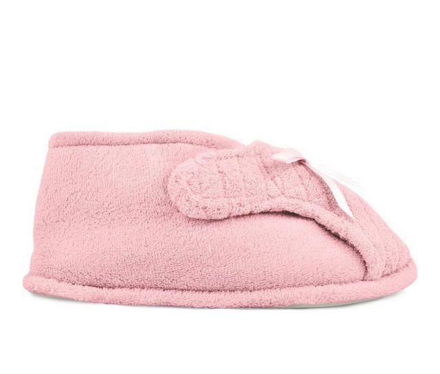 MUK LUKS Women's Chenille Adjustable Slipper in Pink color