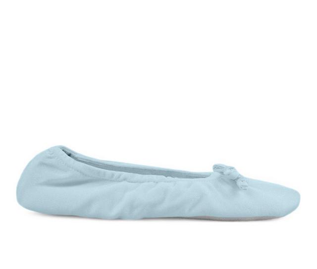 MUK LUKS Women's Stretch Satin Ballerina Slipper in Blue color