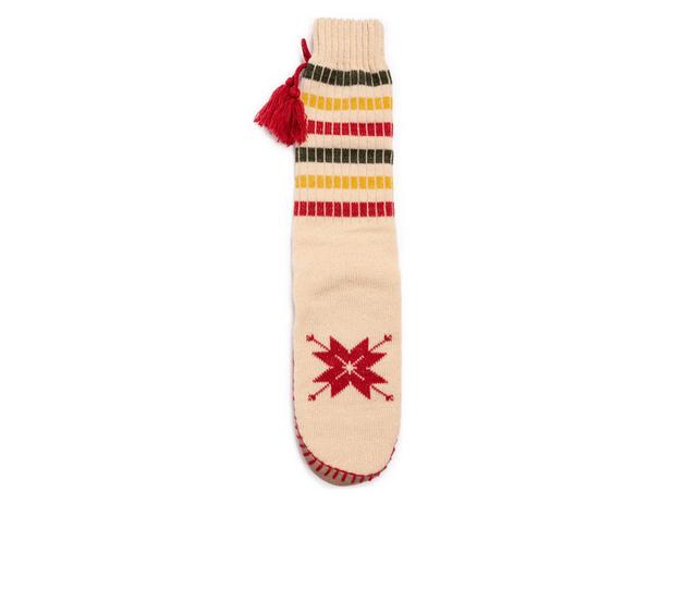 MUK LUKS Women's 50th Anniversary Slipper Socks in Cream color