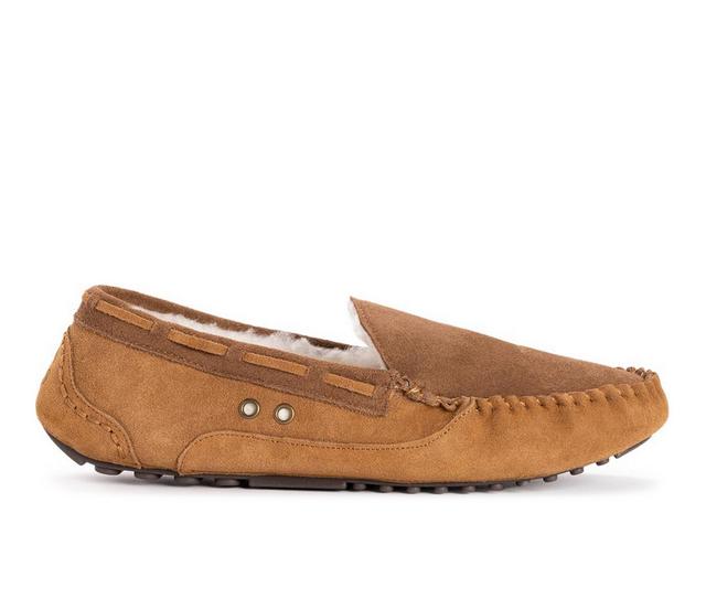 MUK LUKS Men's Everett Moccasin Slippers in Camel color