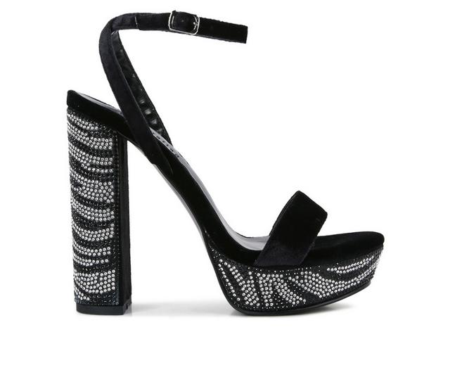 Women's Rag & Co Zircon Platform Dress Sandals in Black color