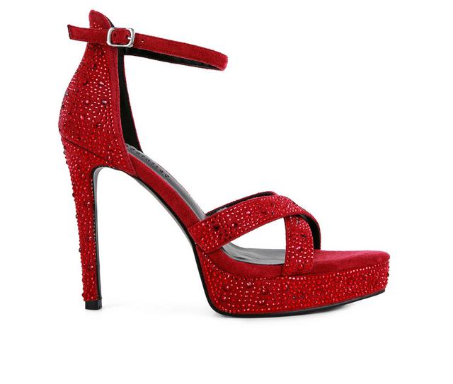 Women's Rag & Co Regalia Platform Dress Sandals in Burgundy color