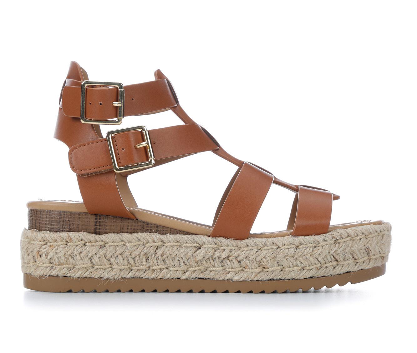 scalloped platform sandals