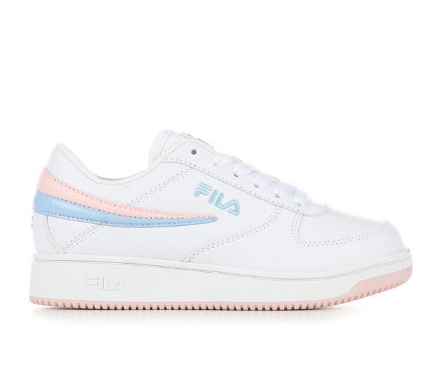 Girls' Fila Little Kid & Big Kid A-Low Sneakers in Wht/Pink/DrmBlu color