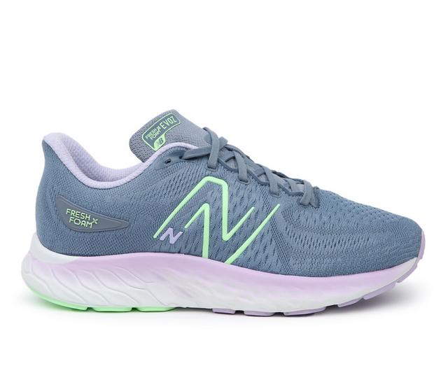Women's New Balance Evoz V3 Running Shoes in Grey/Green color