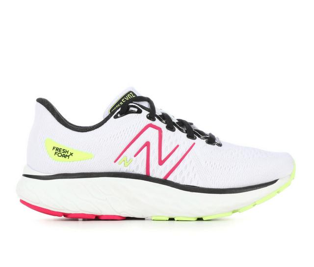 Women's New Balance Evoz V3 Running Shoes in White/Pink/Lime color