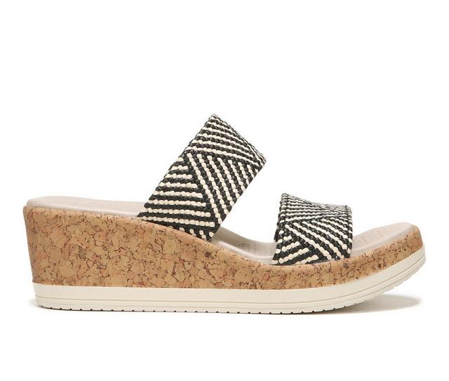 Women's BZEES Resort Wedge Sandals in Black Raffia color