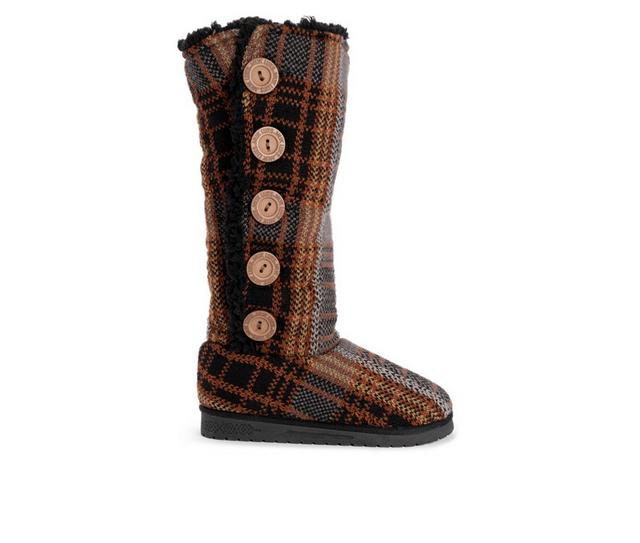 Women's Essentials by MUK LUKS Malena Winter Boots in Black Plaid color
