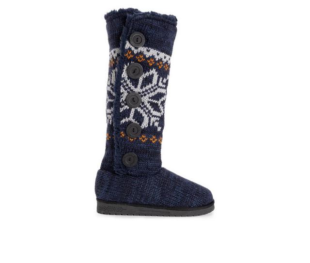 Women's Essentials by MUK LUKS Malena Winter Boots in Navy Snowflake color