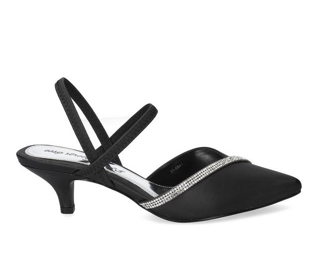 Women's Easy Street Unna Pumps in Black Satin color
