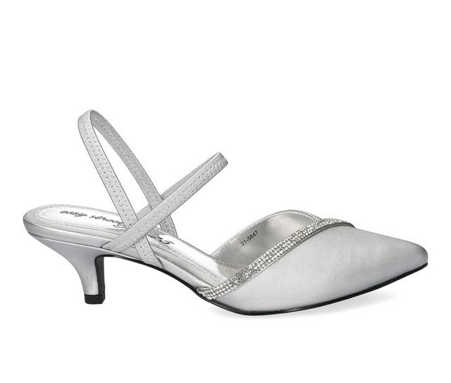 Women's Easy Street Unna Pumps in Silver Satin color