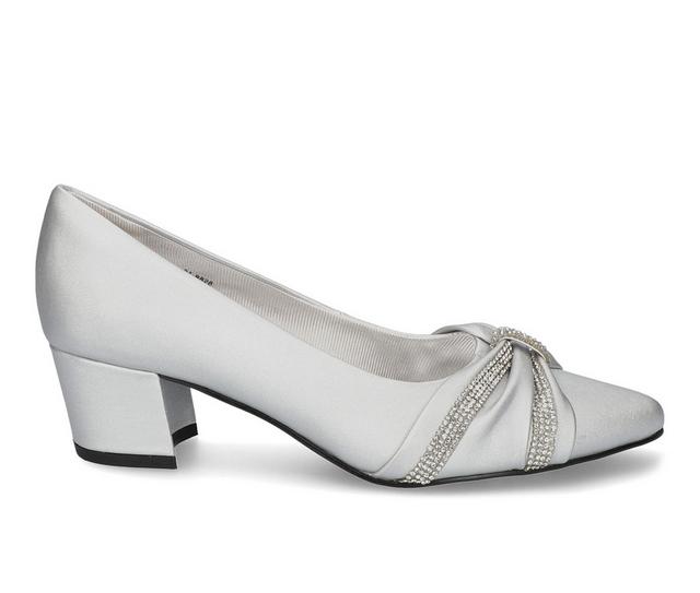 Women's Easy Street Millie Pumps in Silver Satin color