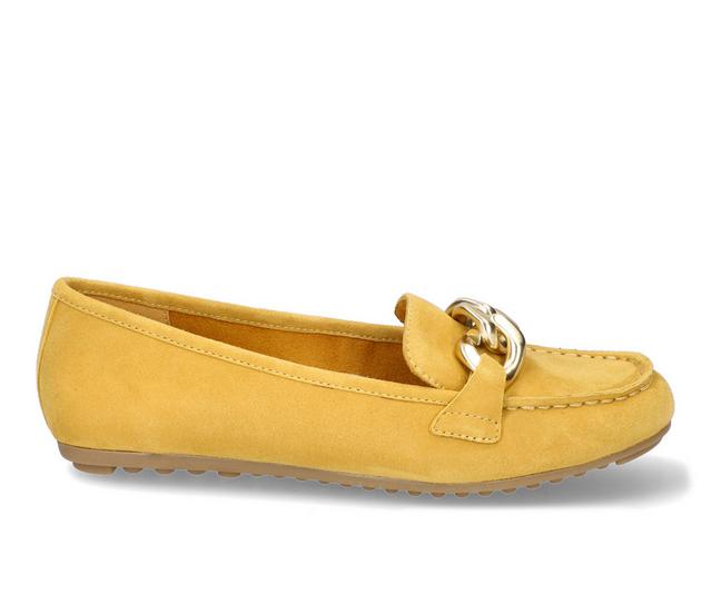 Women's Bella Vita Cullen Loafers in Mustard Suede color