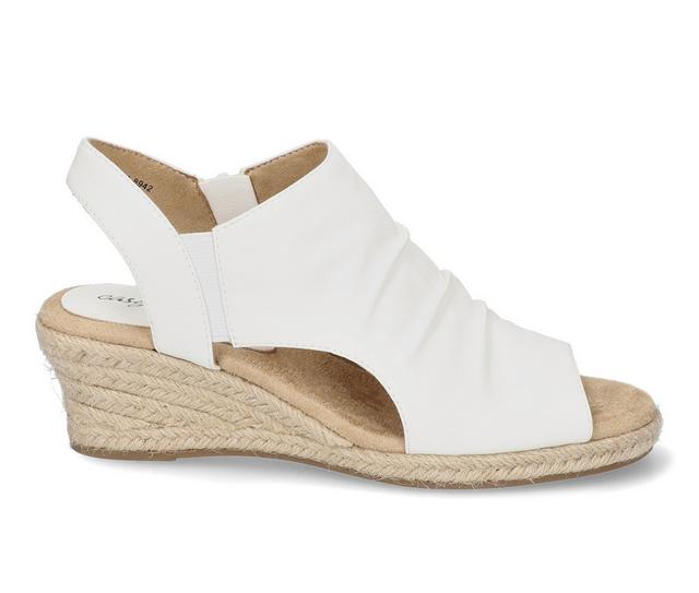 Women's Easy Street Teje Espadrille Wedge Sandals in White color