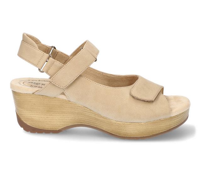 Women's Easy Works by Easy Street Rez Slip Resistant Heeled Sandals in Natural color