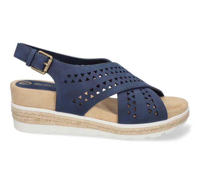 Women's Bella Vita Cosette Wedge Sandals in Navy color