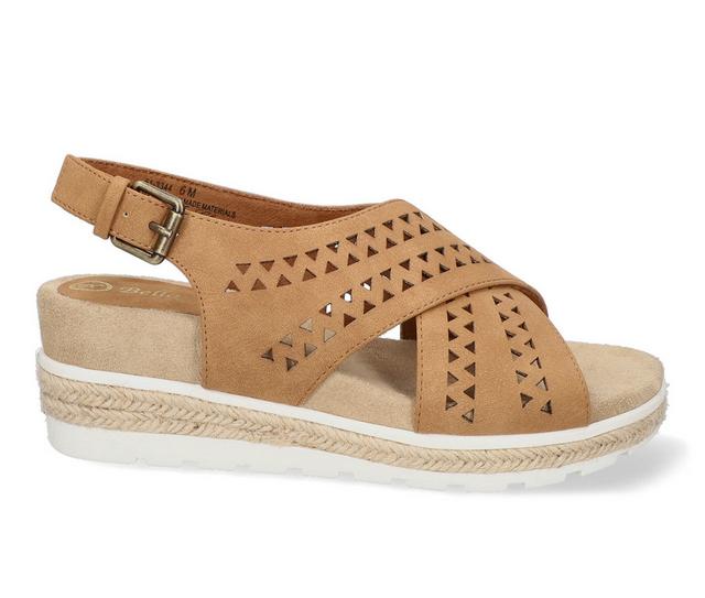 Women's Bella Vita Cosette Wedge Sandals in Tan color