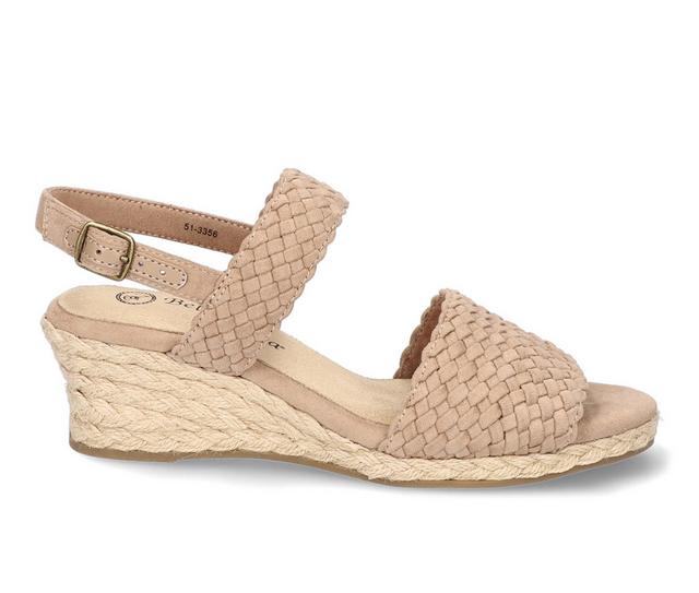 Women's Bella Vita Mariella Espadrille Wedge Sandals in Almond color