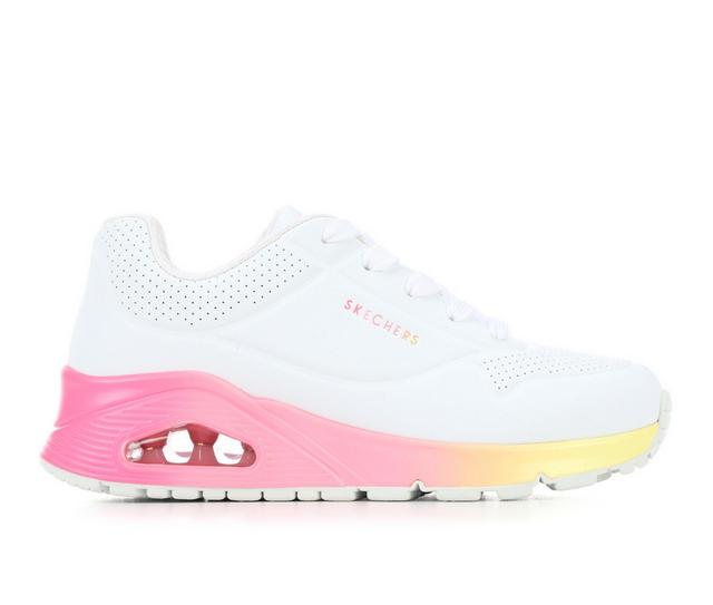 Kids' Skechers Street Little Kid & Big Kid Uno Gen 1 Neon Sneaker in White Multi color