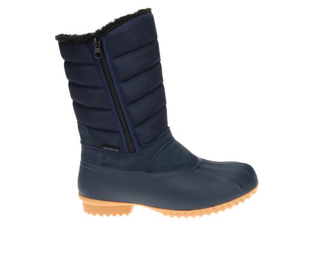 Women's Propet Illia Waterproof Winter Boots in Navy color