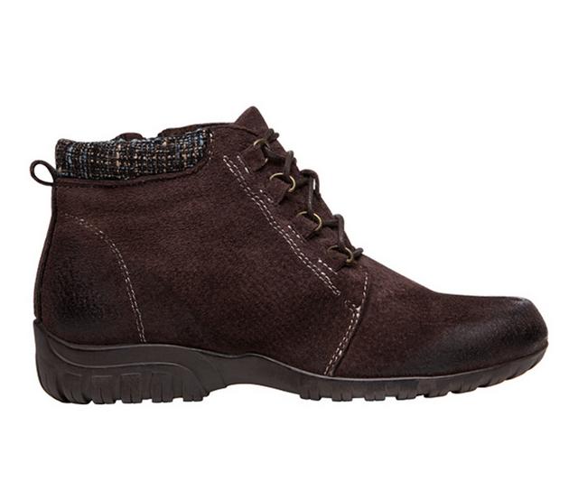 Women's Propet Delaney Booties in Brown Suede color