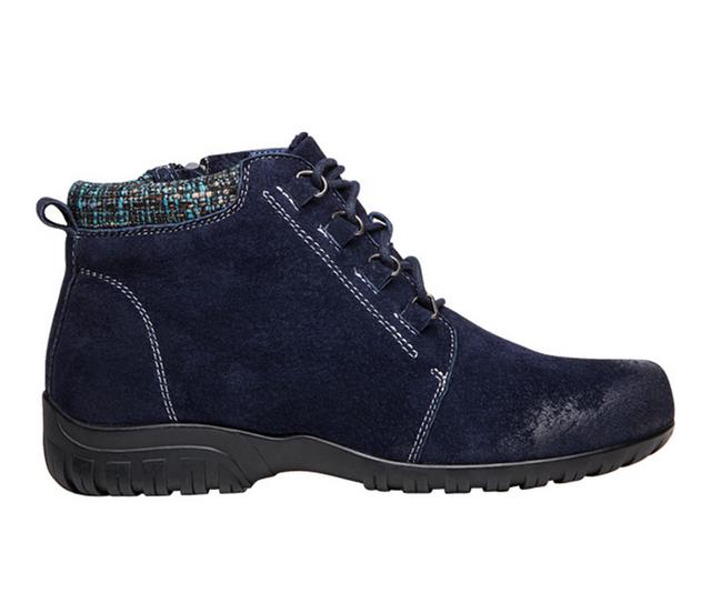 Women's Propet Delaney Booties in Navy Suede color