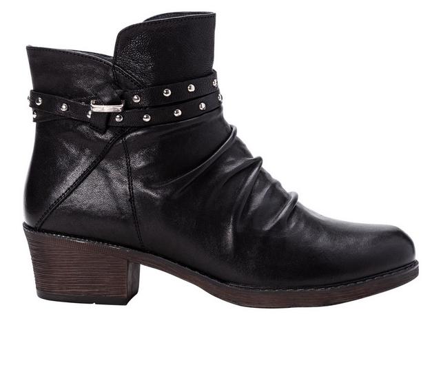 Women's Propet Roxie Heeled Booties in Black color
