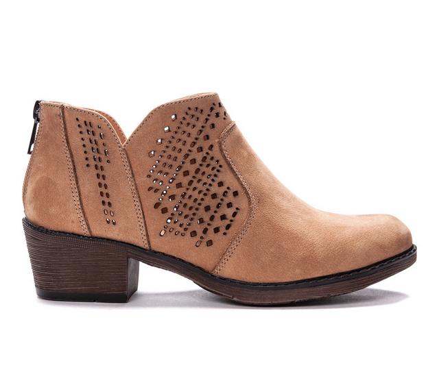 Women's Propet Remy Heeled Booties in Taupe color
