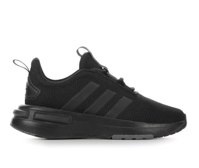 Boys' Adidas Racer TR23 Wide 10.5-7 Running Shoes in Black/Black color