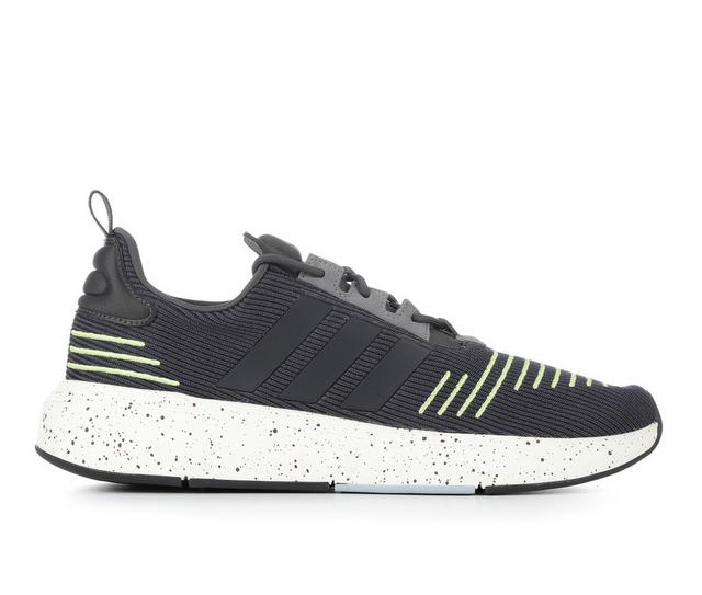 Men's Adidas Swift Run 23 Sneakers in Black/Gray/Lime color